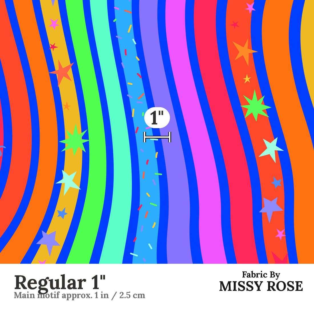 Studio Saturate Fabric 80 Regular 1 inch print scale guide | Fabric by Missy Rose