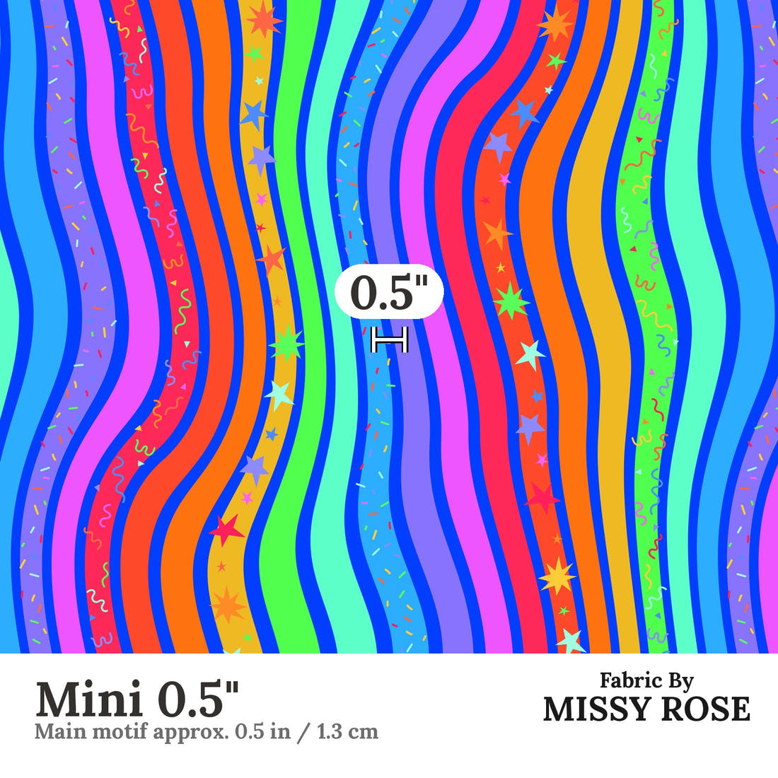 Studio Saturate Fabric 80 Mini 0.5 inch print scale guide | Fabric by Missy Rose