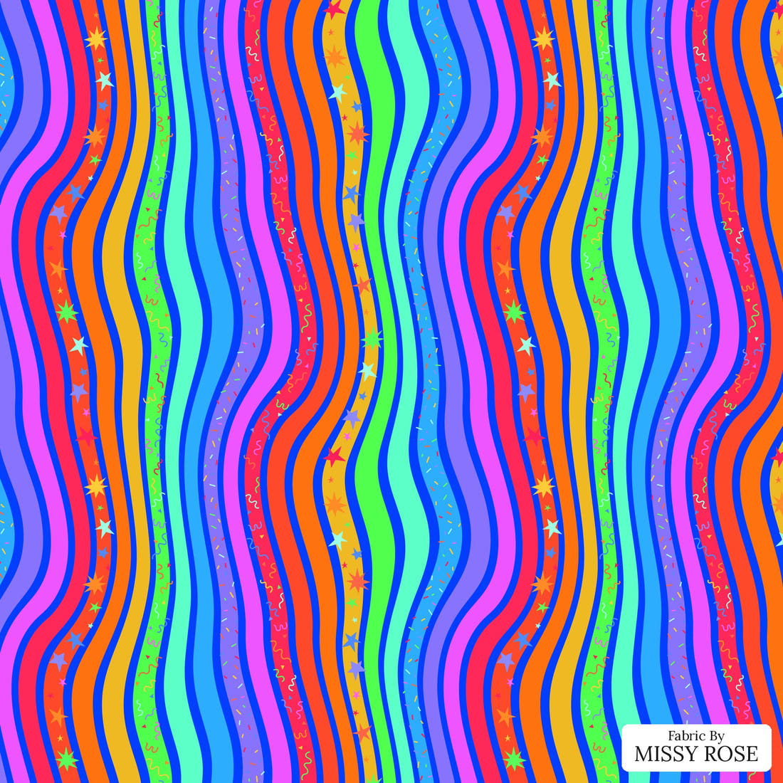 Studio Saturate Fabric 80 - flat view of the print, zoom in for detail | Fabric by Missy Rose