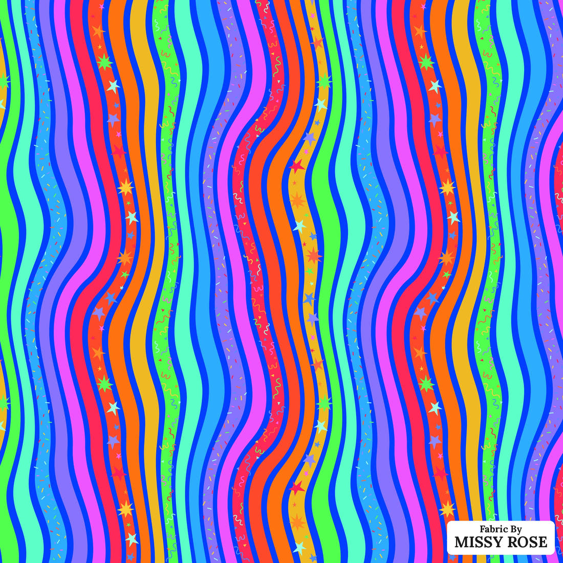 Studio Saturate Fabric 80 - flat view of the print, zoom in for detail | Fabric by Missy Rose