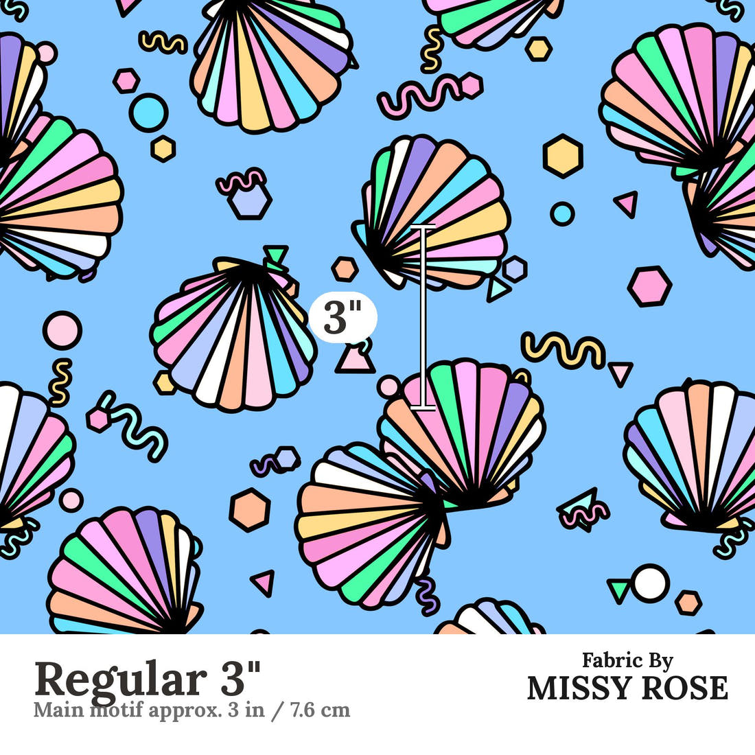 Studio Saturate Fabric 81 Regular 3 inch print scale guide | Fabric by Missy Rose
