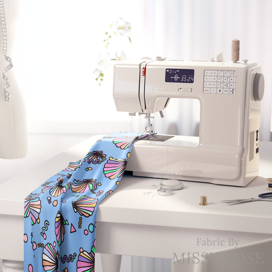 Studio Saturate Fabric 81 on a sewing machine - premium fabric for sewing projects | Fabric by Missy Rose