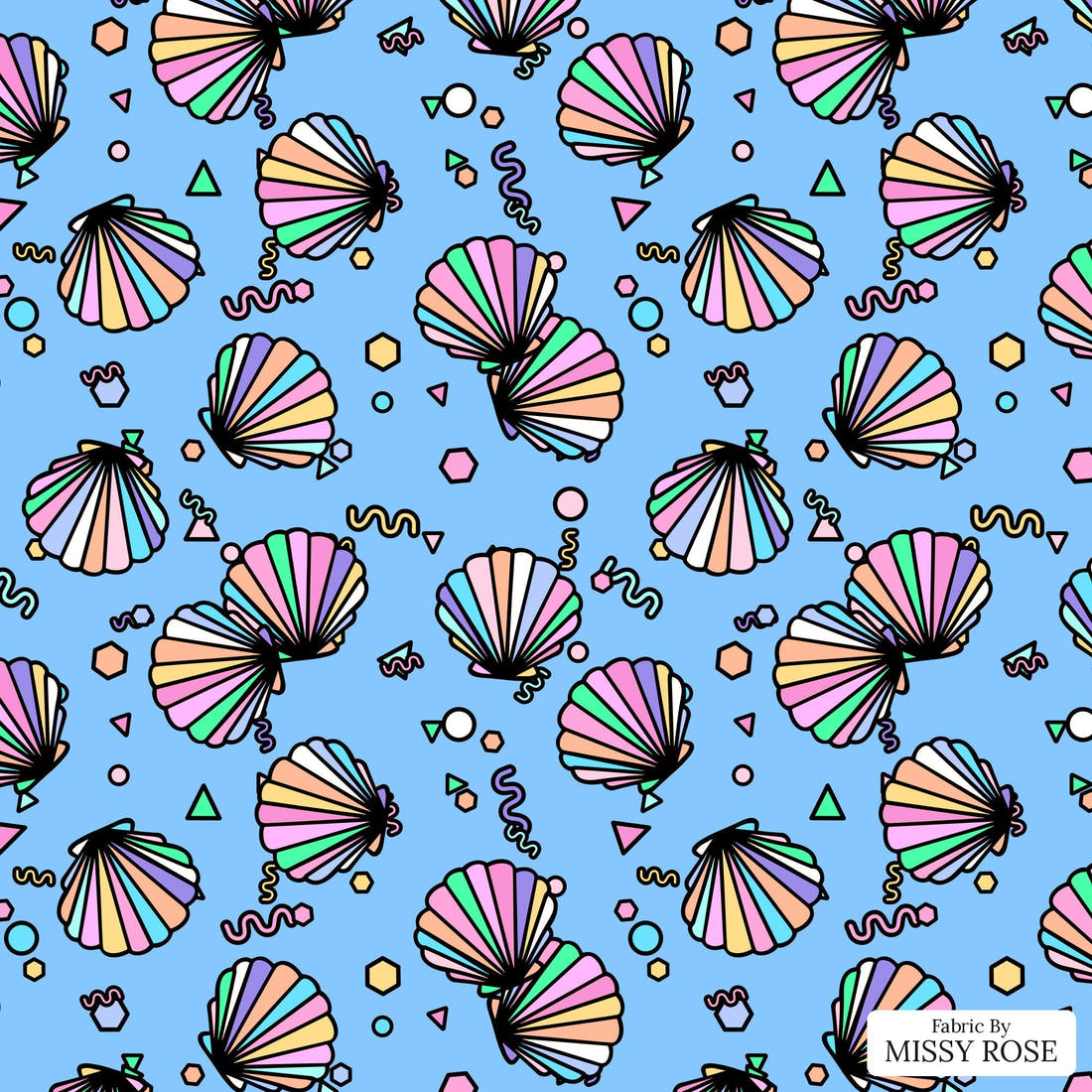 Studio Saturate Fabric 81 - flat view of the print, zoom in for detail | Fabric by Missy Rose
