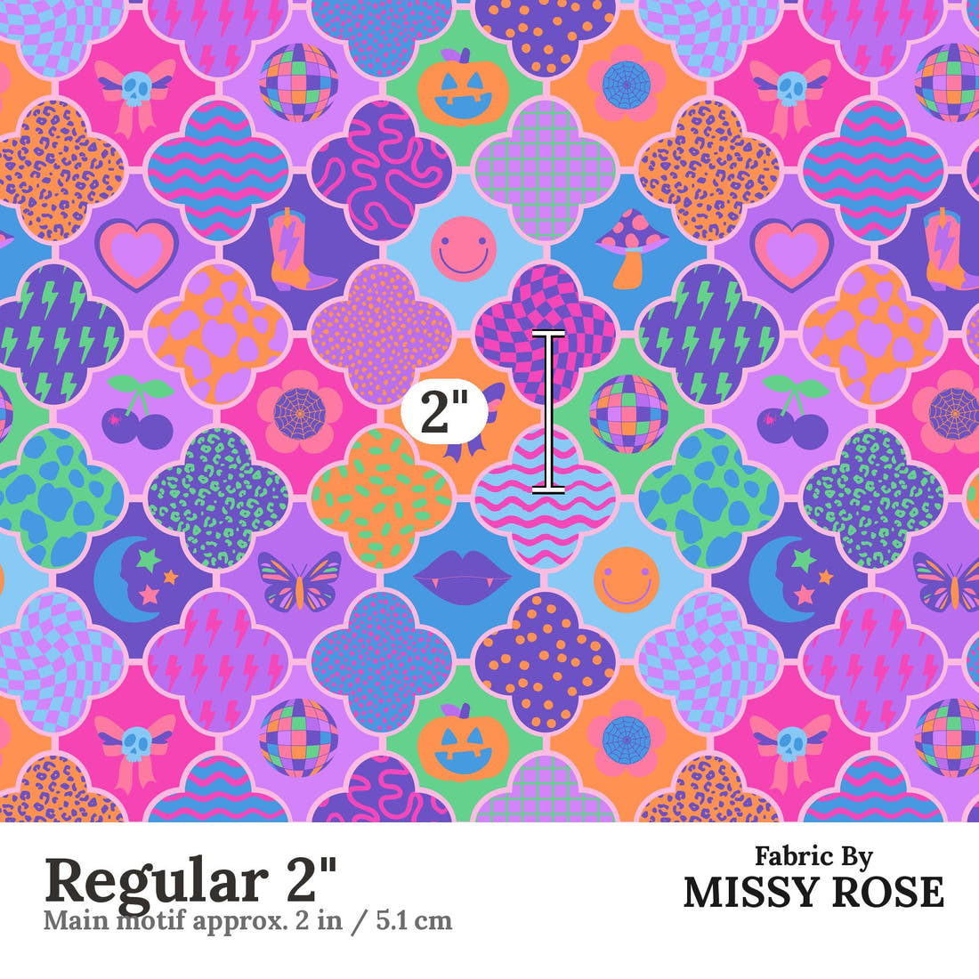 Studio Saturate Fabric 83 Regular 2 inch print scale guide | Fabric by Missy Rose