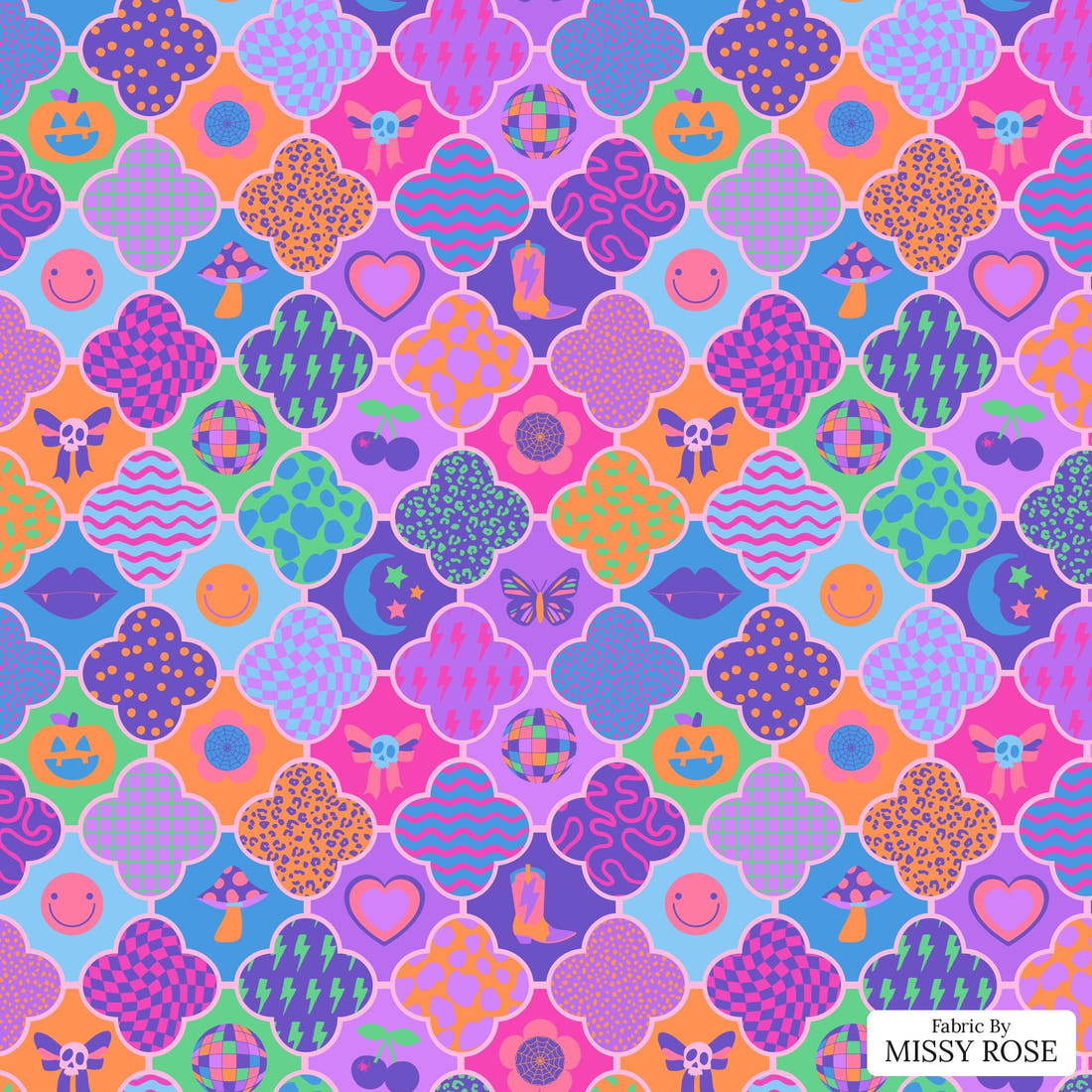 Studio Saturate Fabric 83 - flat view of the print, zoom in for detail | Fabric by Missy Rose