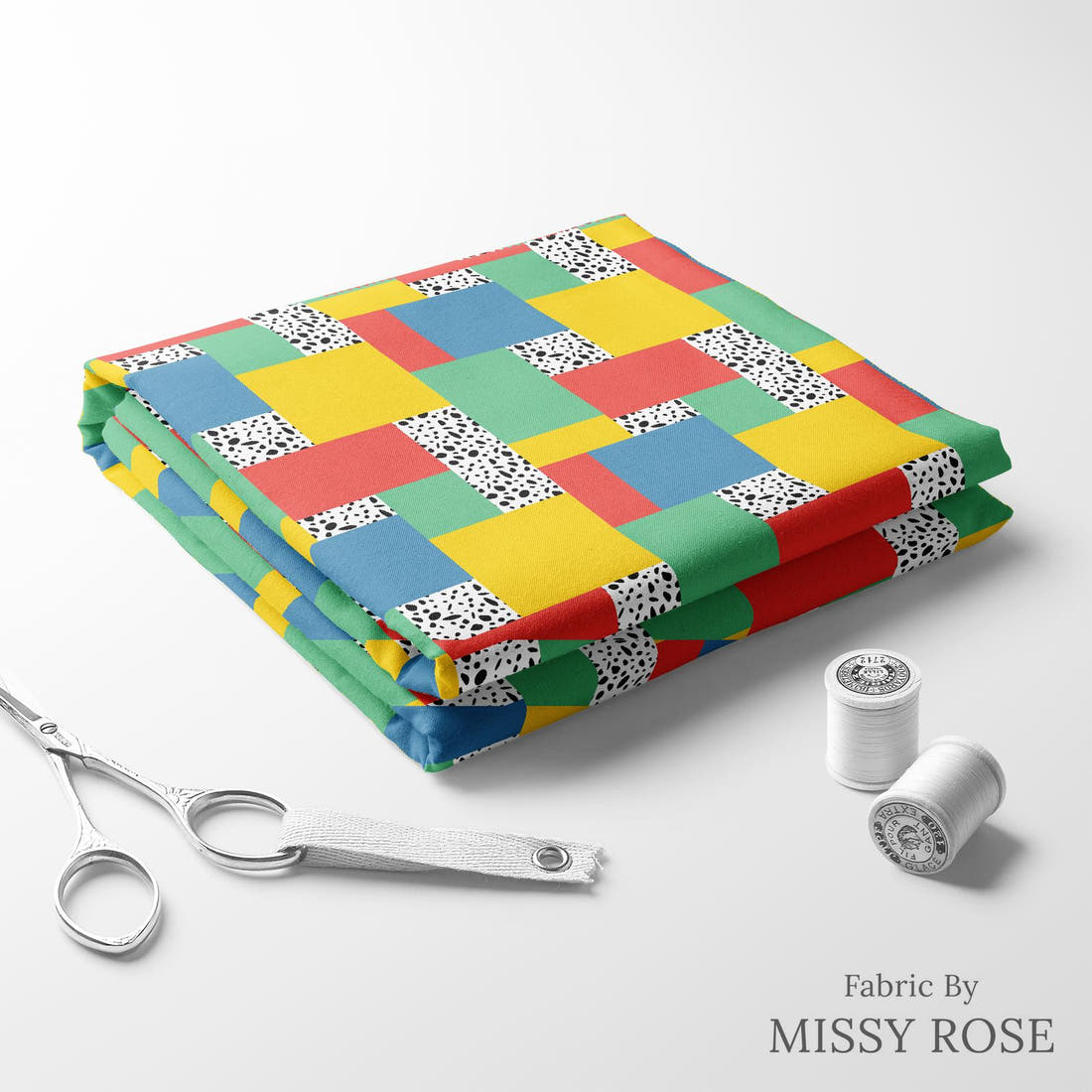 Studio Saturate Fabric 84 folded fabric stack with matching thread - pre-order fabric Australia | Fabric by Missy Rose