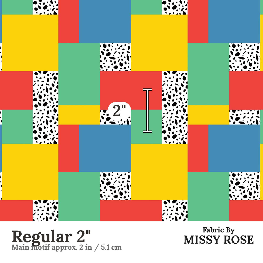 Studio Saturate Fabric 84 Regular 2 inch print scale guide | Fabric by Missy Rose