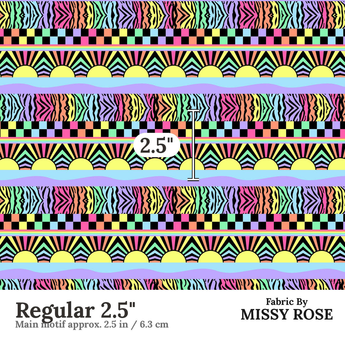 Studio Saturate Fabric 85 Regular 2.5 inch print scale guide | Fabric by Missy Rose