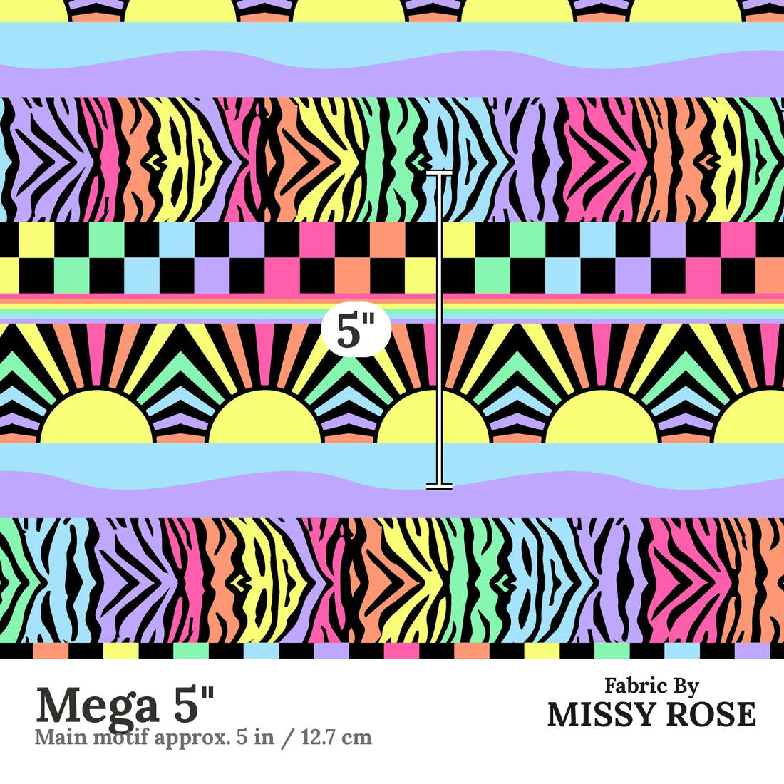 Studio Saturate Fabric 85 Mega 5 inch print scale guide | Fabric by Missy Rose