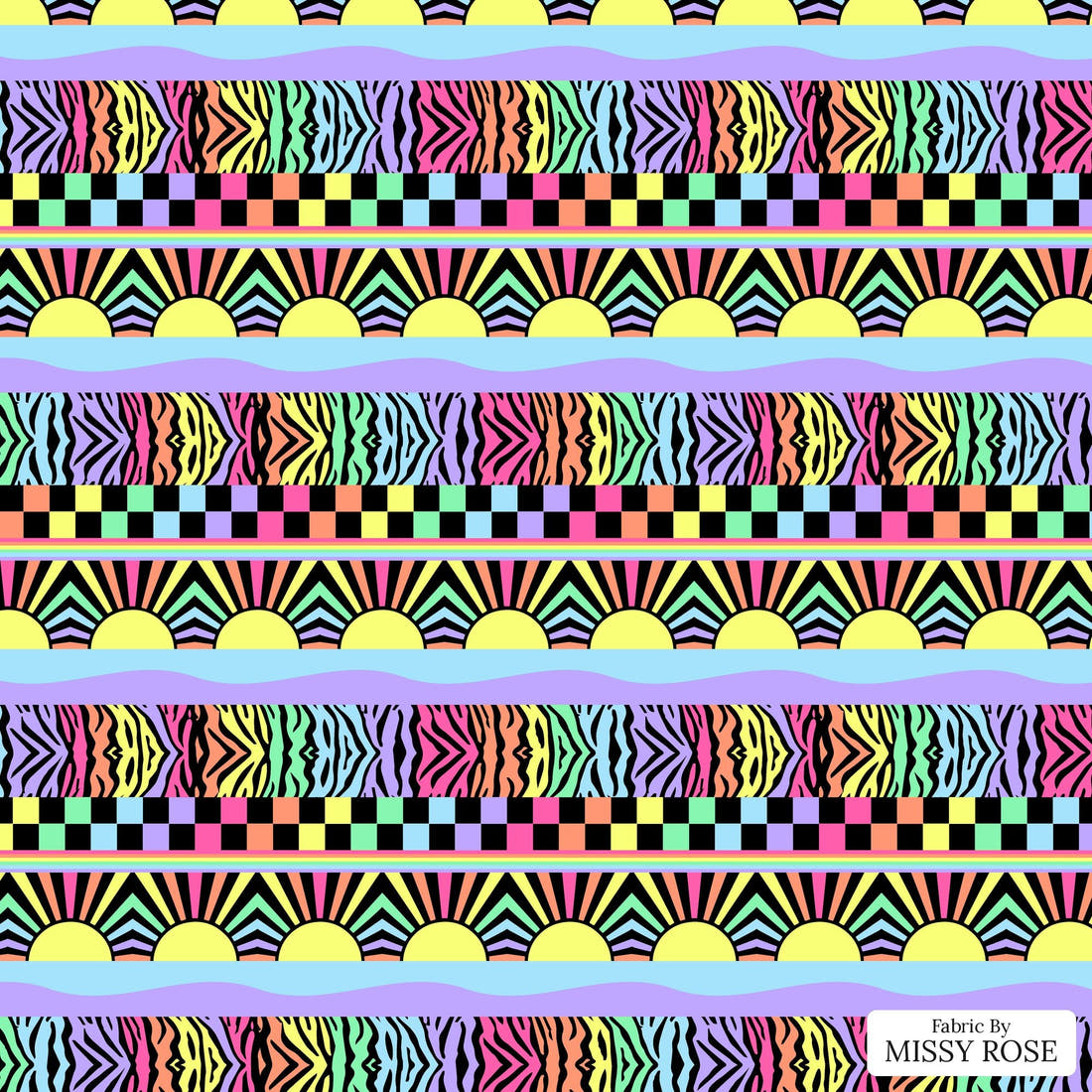 Studio Saturate Fabric 85 - flat view of the print, zoom in for detail | Fabric by Missy Rose