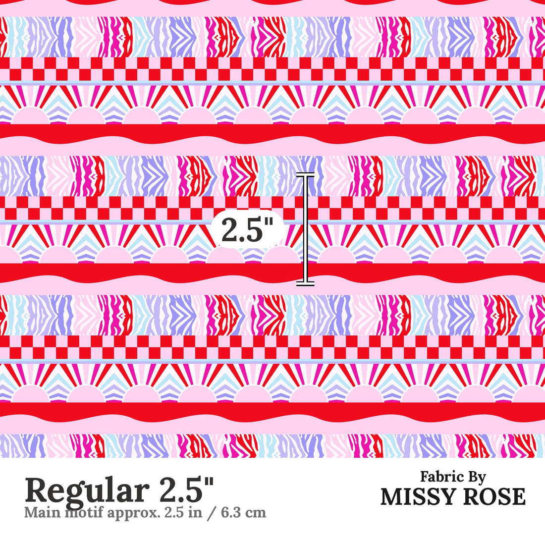 Studio Saturate Fabric 86 Regular 2.5 inch print scale guide | Fabric by Missy Rose