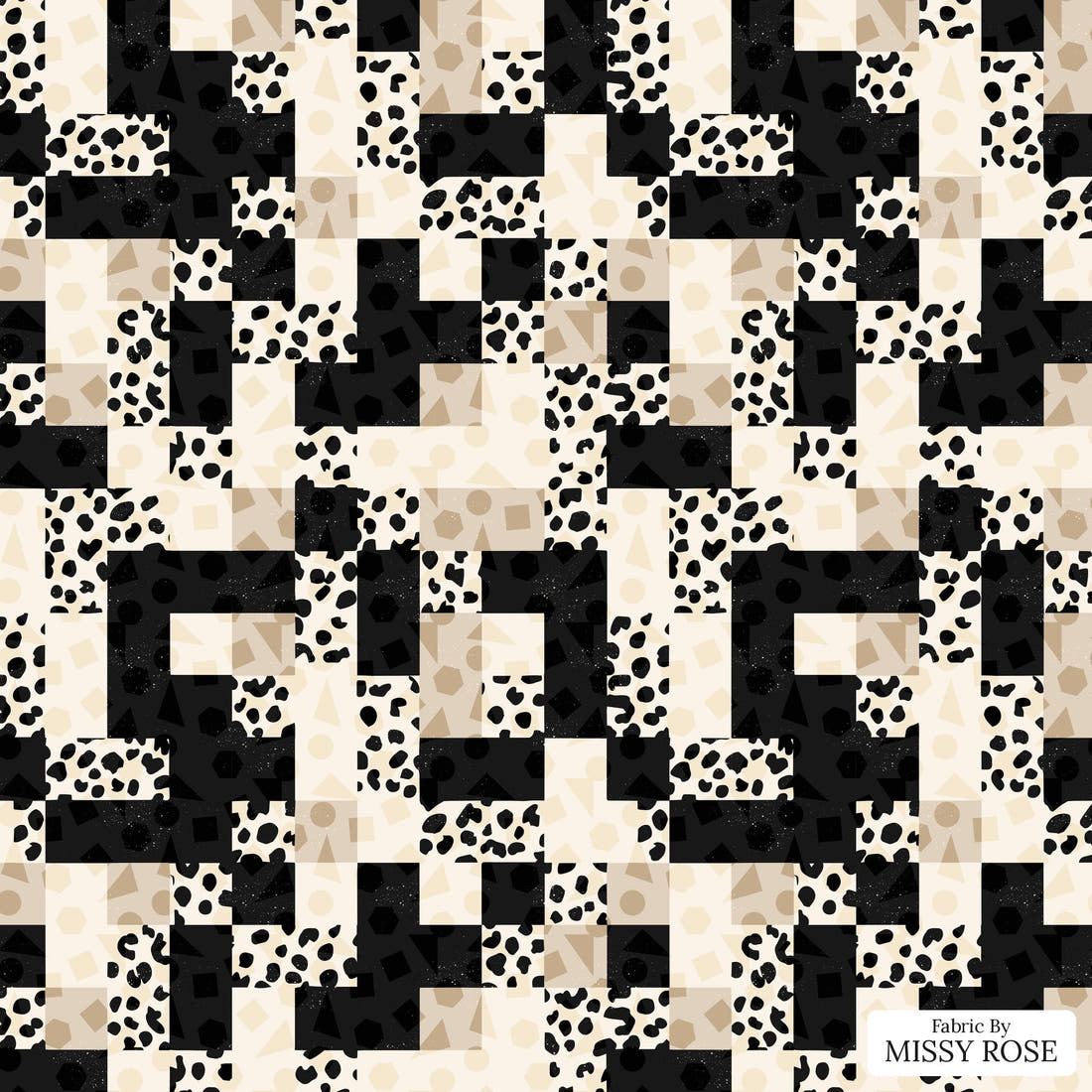 Studio Saturate Fabric 87 - flat view of the print, zoom in for detail | Fabric by Missy Rose
