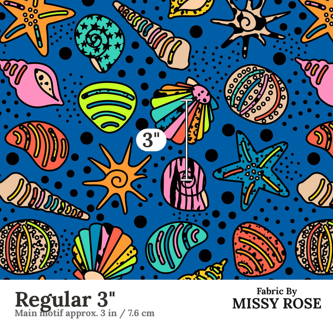 Studio Saturate Fabric 88 Regular 3 inch print scale guide | Fabric by Missy Rose