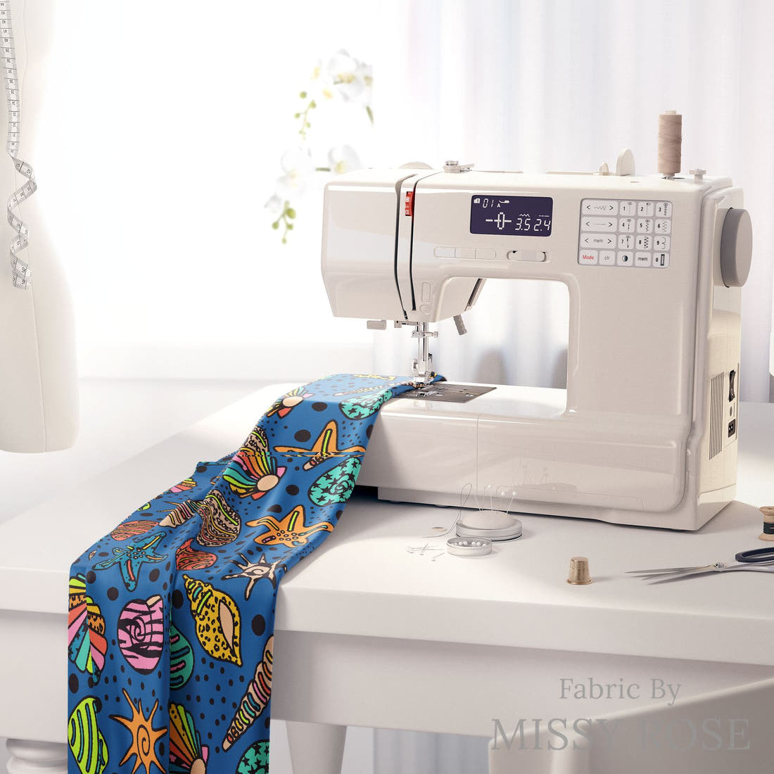 Studio Saturate Fabric 88 on a sewing machine - premium fabric for sewing projects | Fabric by Missy Rose