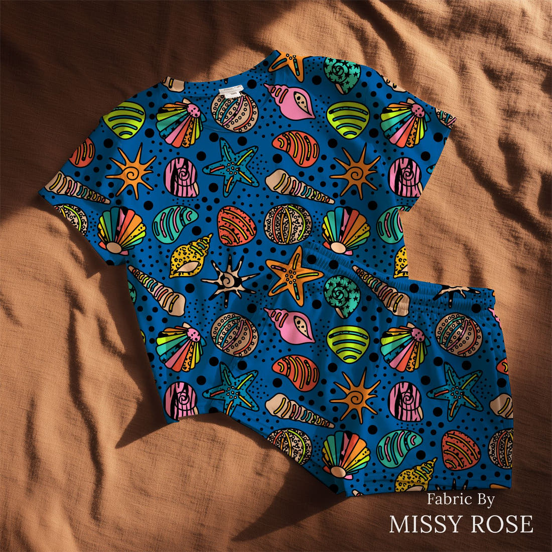 Studio Saturate Fabric 88 sewn into a lounge set - see how the print looks made up | Fabric by Missy Rose
