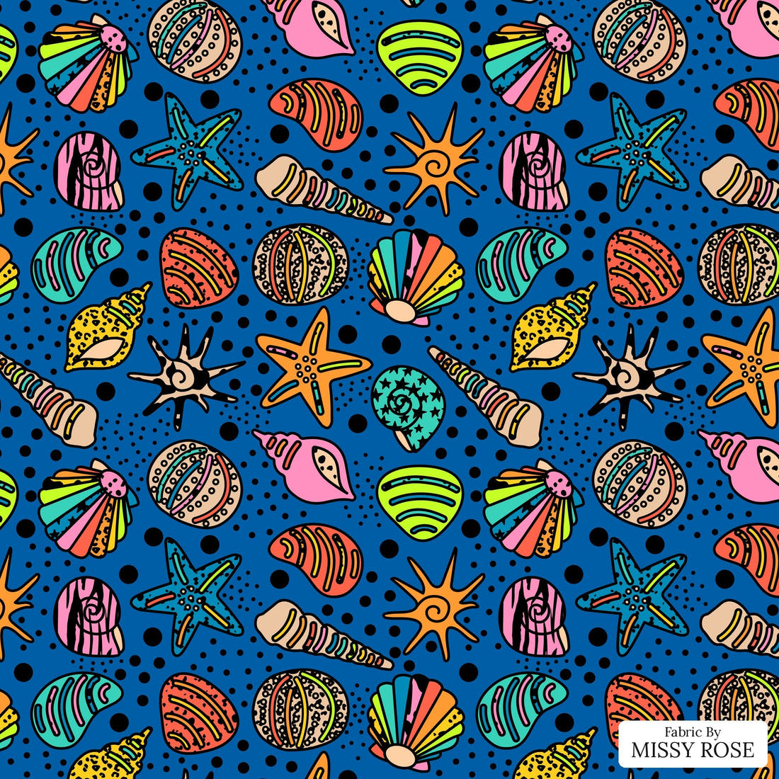 Studio Saturate Fabric 88 - flat view of the print, zoom in for detail | Fabric by Missy Rose