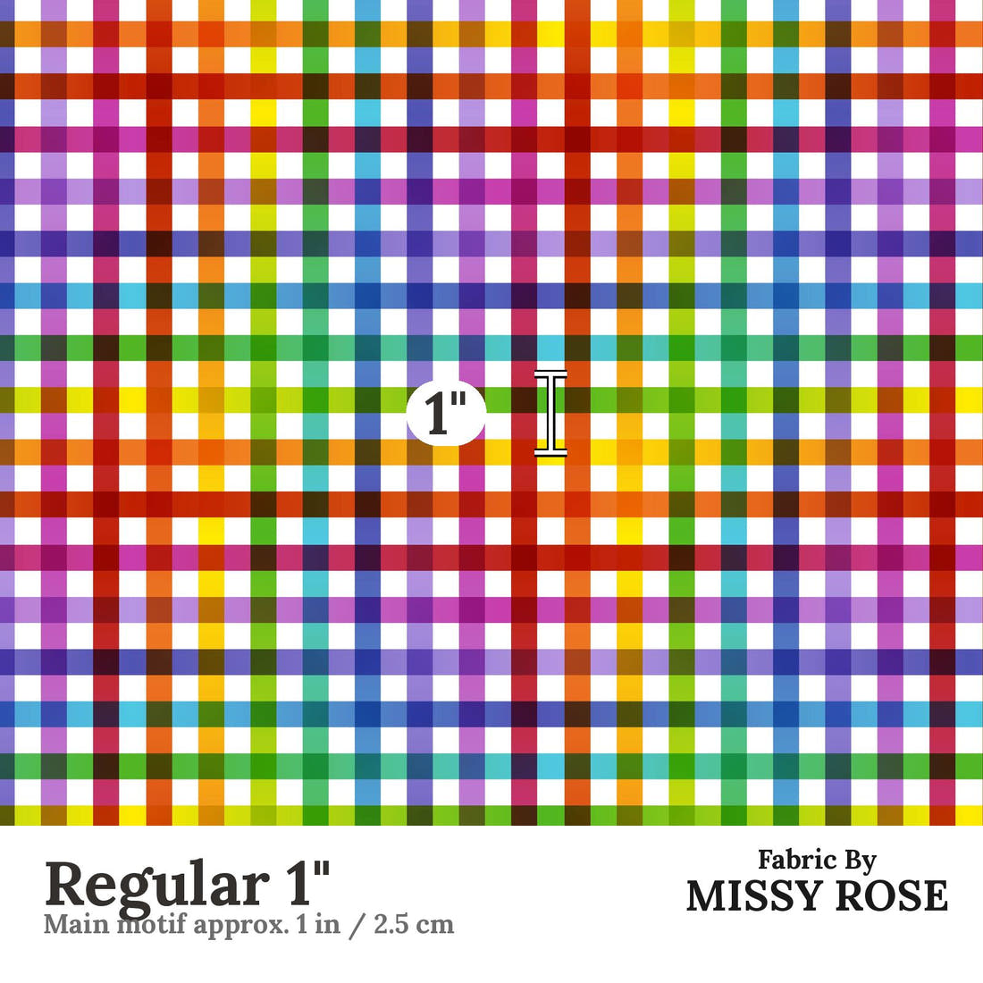 Studio Saturate Fabric 89 Regular 1 inch print scale guide | Fabric by Missy Rose