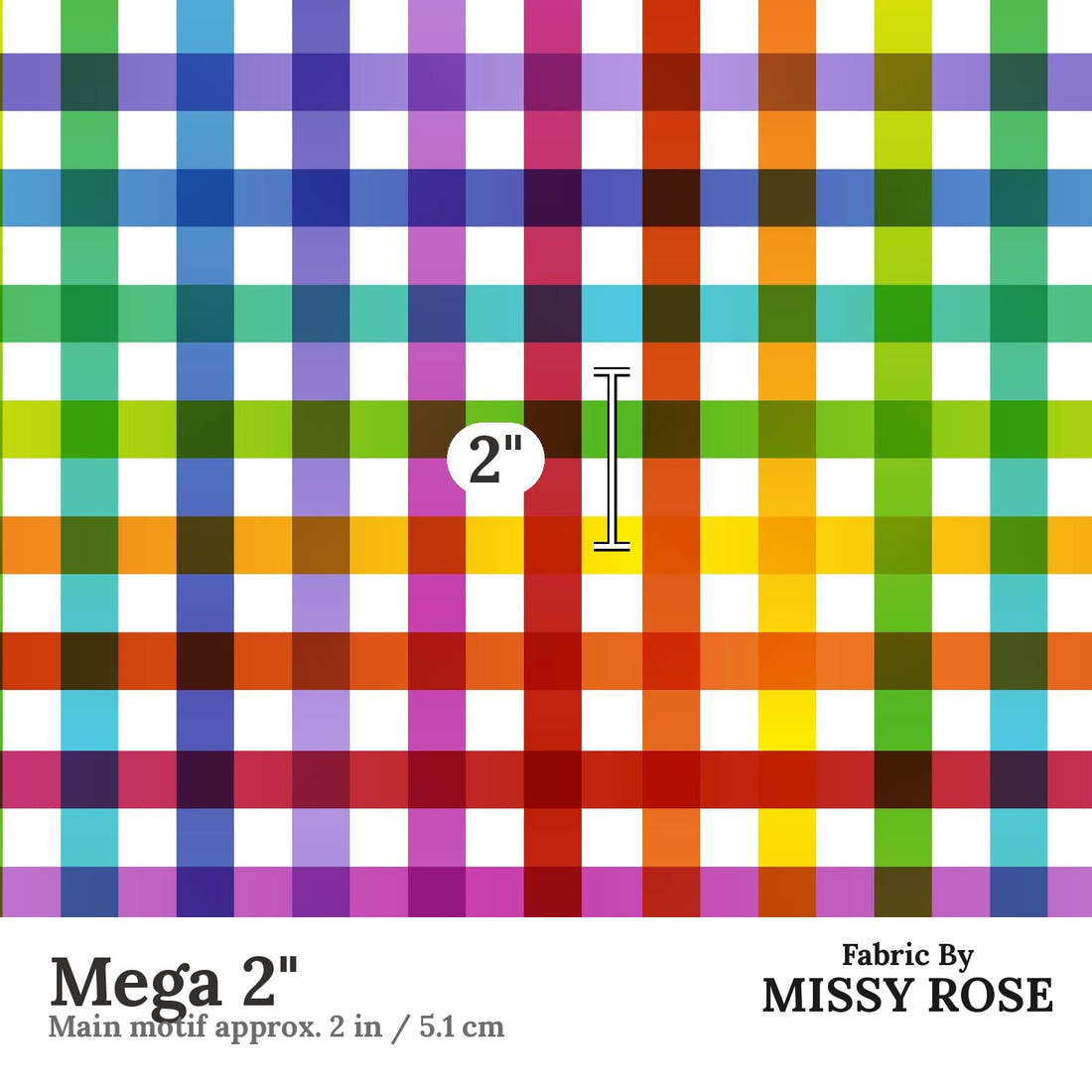 Studio Saturate Fabric 89 Mega 2 inch print scale guide | Fabric by Missy Rose
