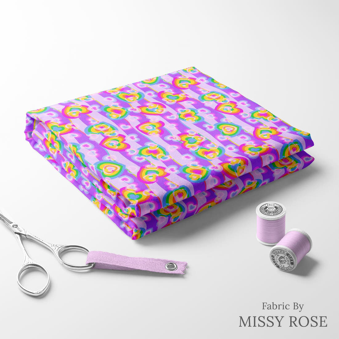 Studio Saturate Fabric 91 folded fabric stack with matching thread - pre-order fabric Australia | Fabric by Missy Rose