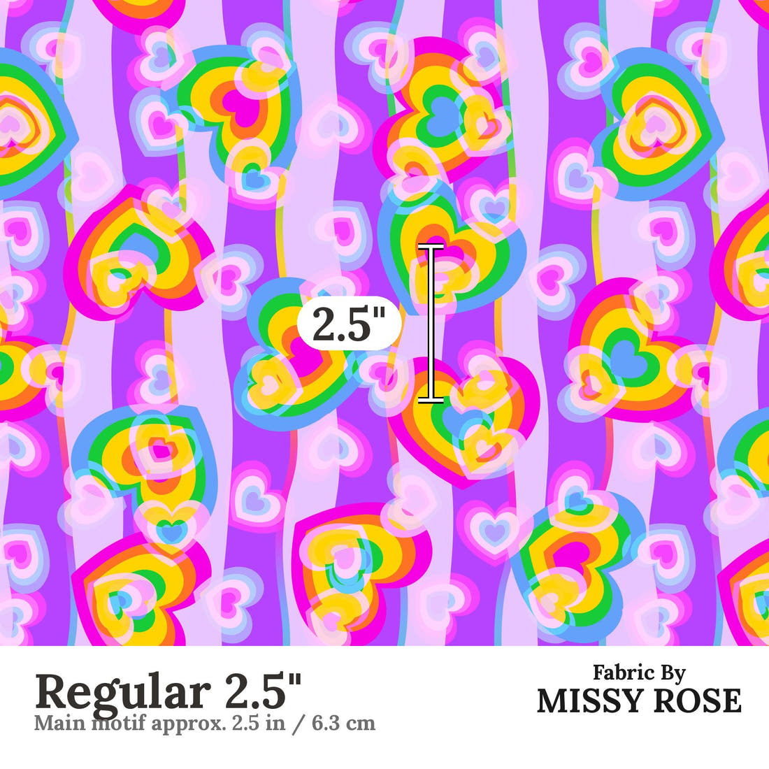 Studio Saturate Fabric 91 Regular 2.5 inch print scale guide | Fabric by Missy Rose