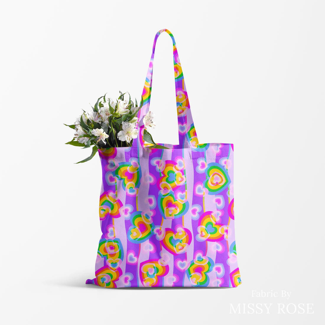 Studio Saturate Fabric 91 made up as a tote bag - see how the print looks made up | Fabric by Missy Rose