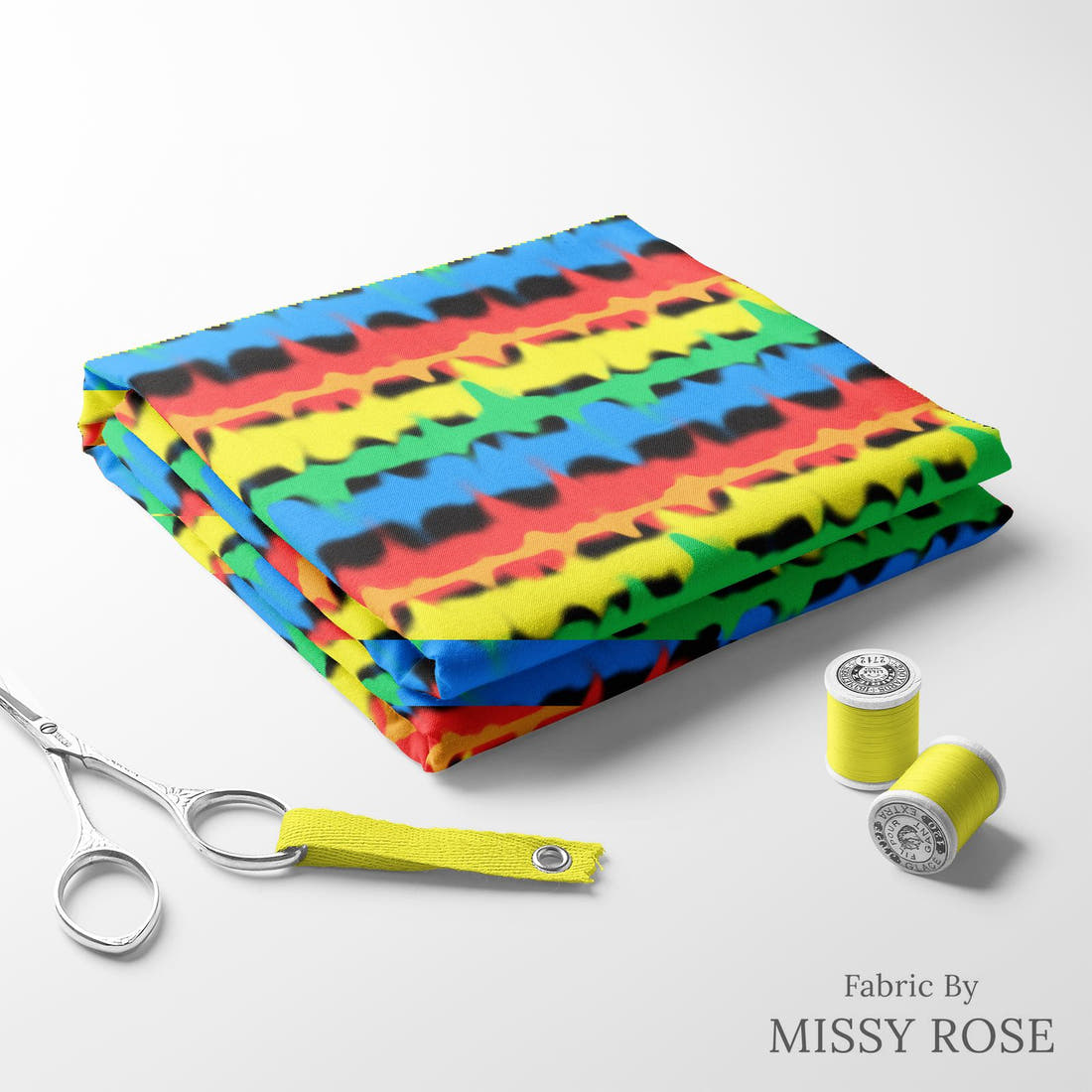 Studio Saturate Fabric 92 folded fabric stack with matching thread - pre-order fabric Australia | Fabric by Missy Rose