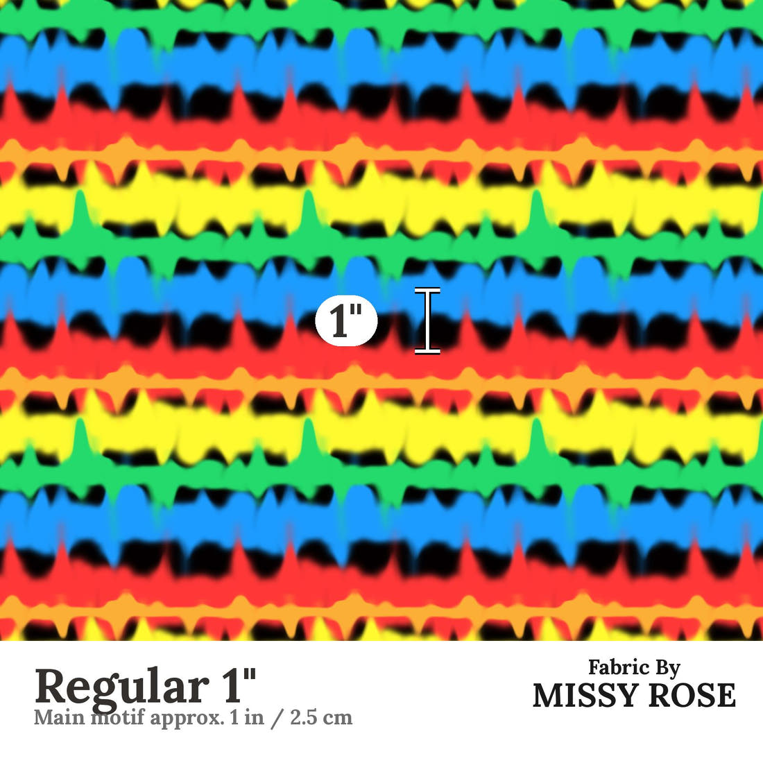 Studio Saturate Fabric 92 Regular 1 inch print scale guide | Fabric by Missy Rose