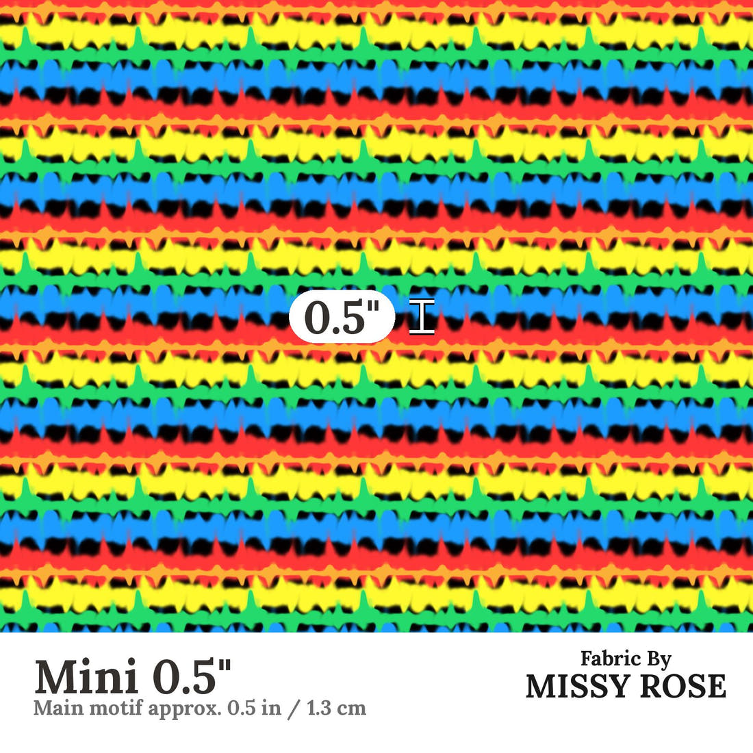 Studio Saturate Fabric 92 Mini 0.5 inch print scale guide | Fabric by Missy Rose