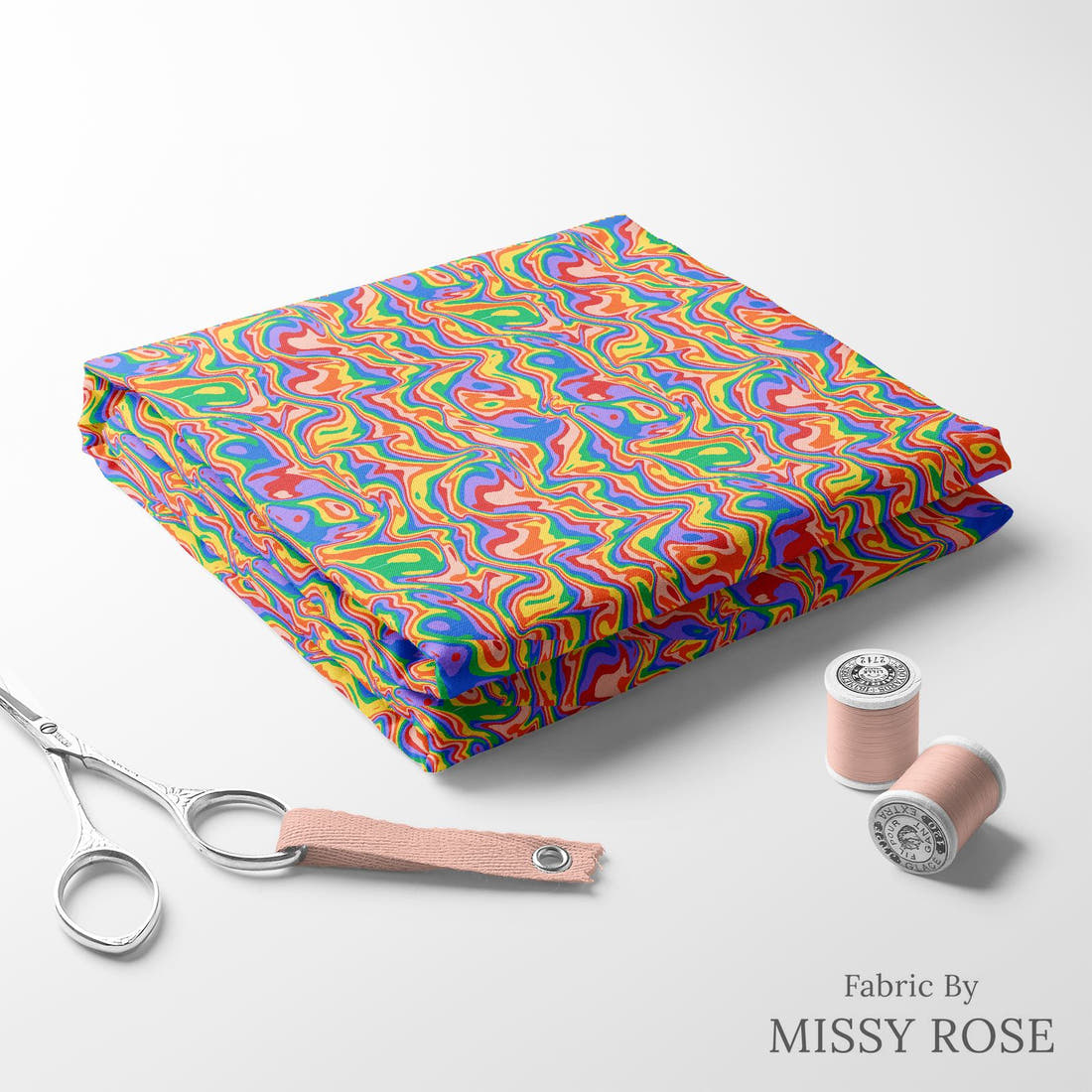 Studio Saturate Fabric 93 folded fabric stack with matching thread - pre-order fabric Australia | Fabric by Missy Rose