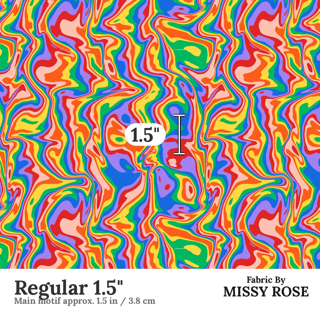 Studio Saturate Fabric 93 Regular 1.5 inch print scale guide | Fabric by Missy Rose