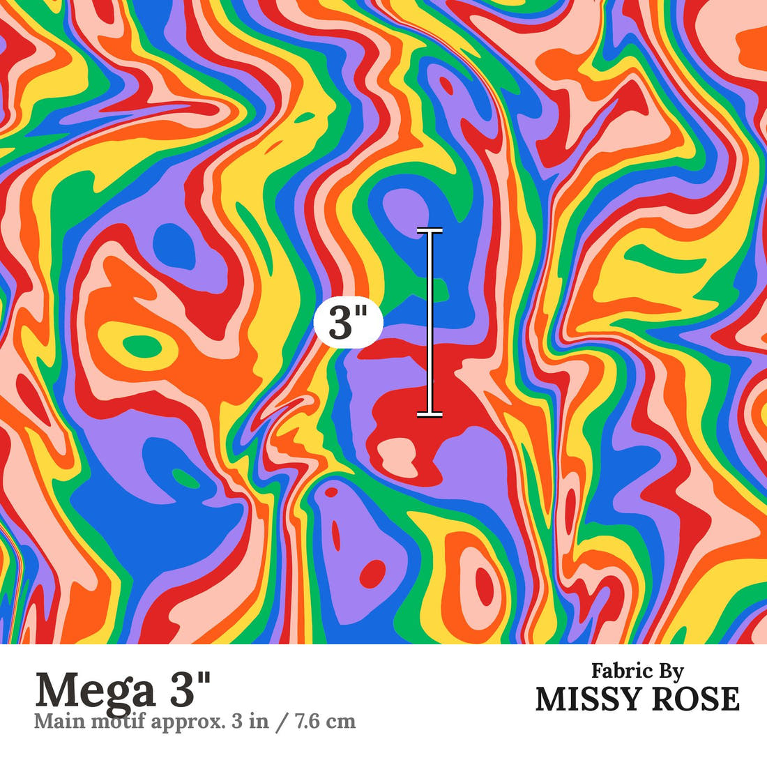 Studio Saturate Fabric 93 Mega 3 inch print scale guide | Fabric by Missy Rose