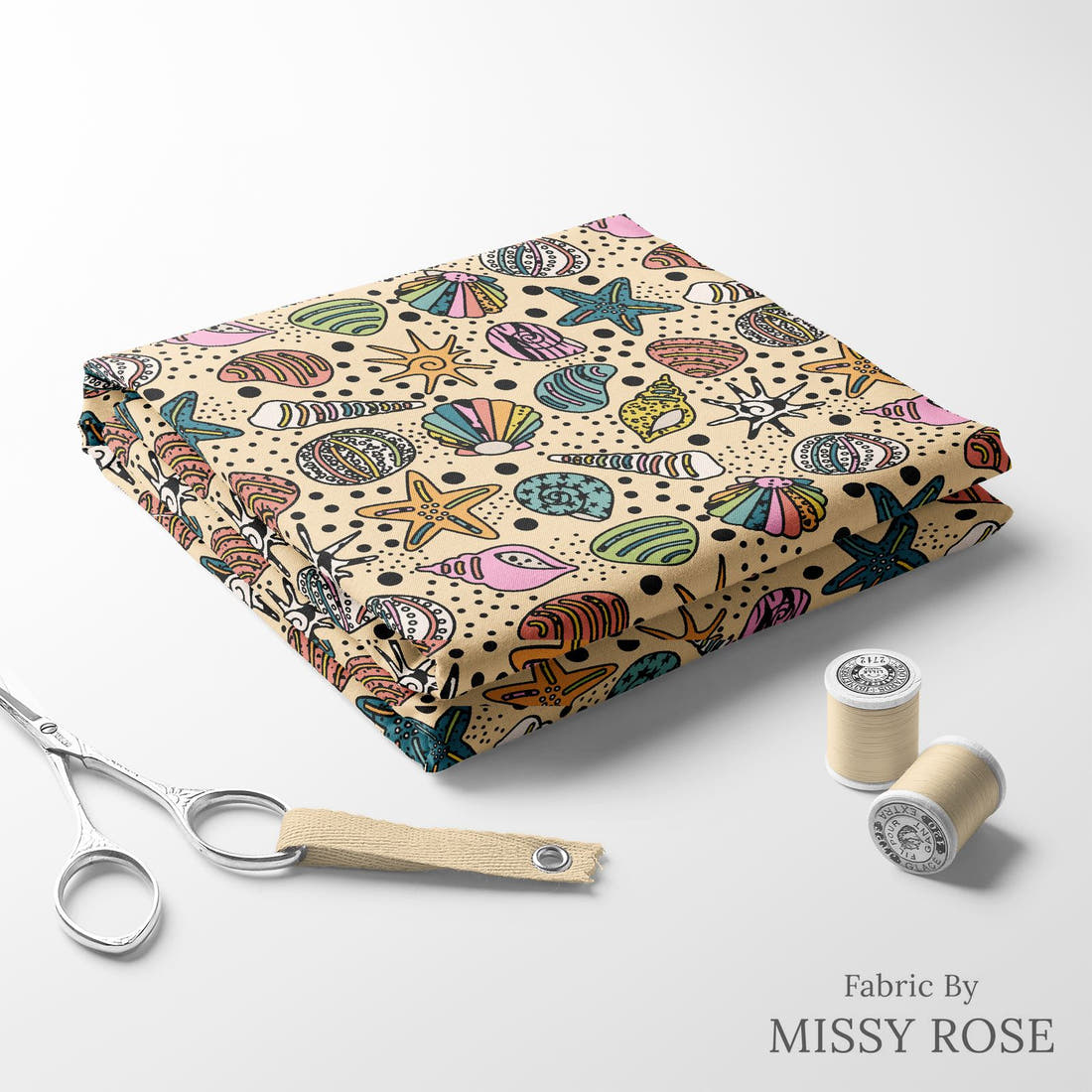 Studio Saturate Fabric 94 folded fabric stack with matching thread - pre-order fabric Australia | Fabric by Missy Rose