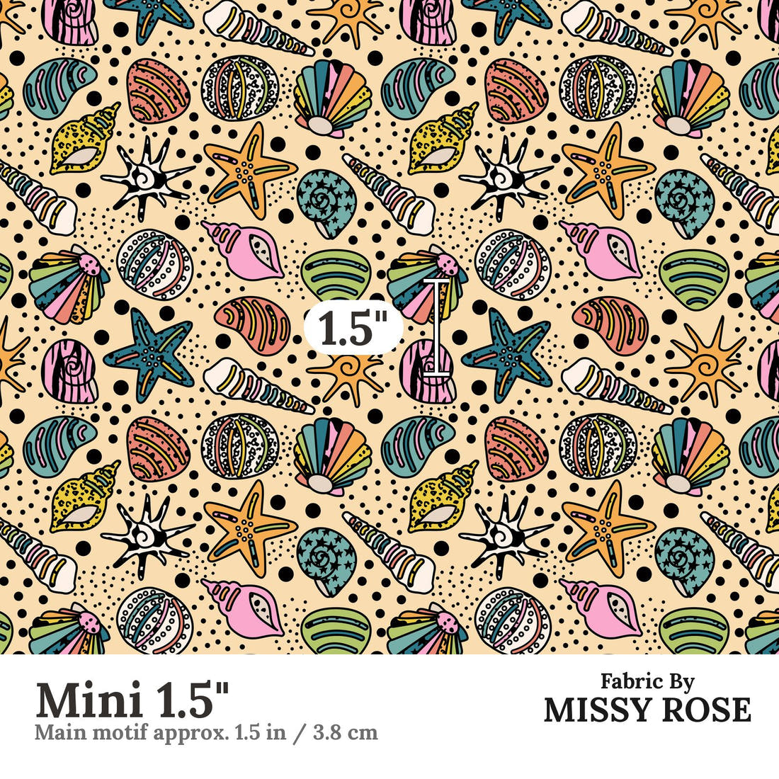 Studio Saturate Fabric 94 Mini 1.5 inch print scale guide | Fabric by Missy Rose