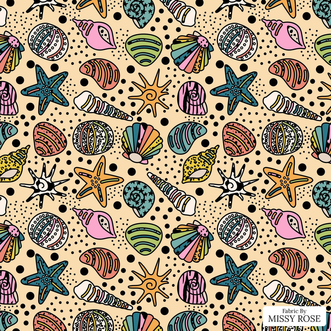 Studio Saturate Fabric 94 - flat view of the print, zoom in for detail | Fabric by Missy Rose