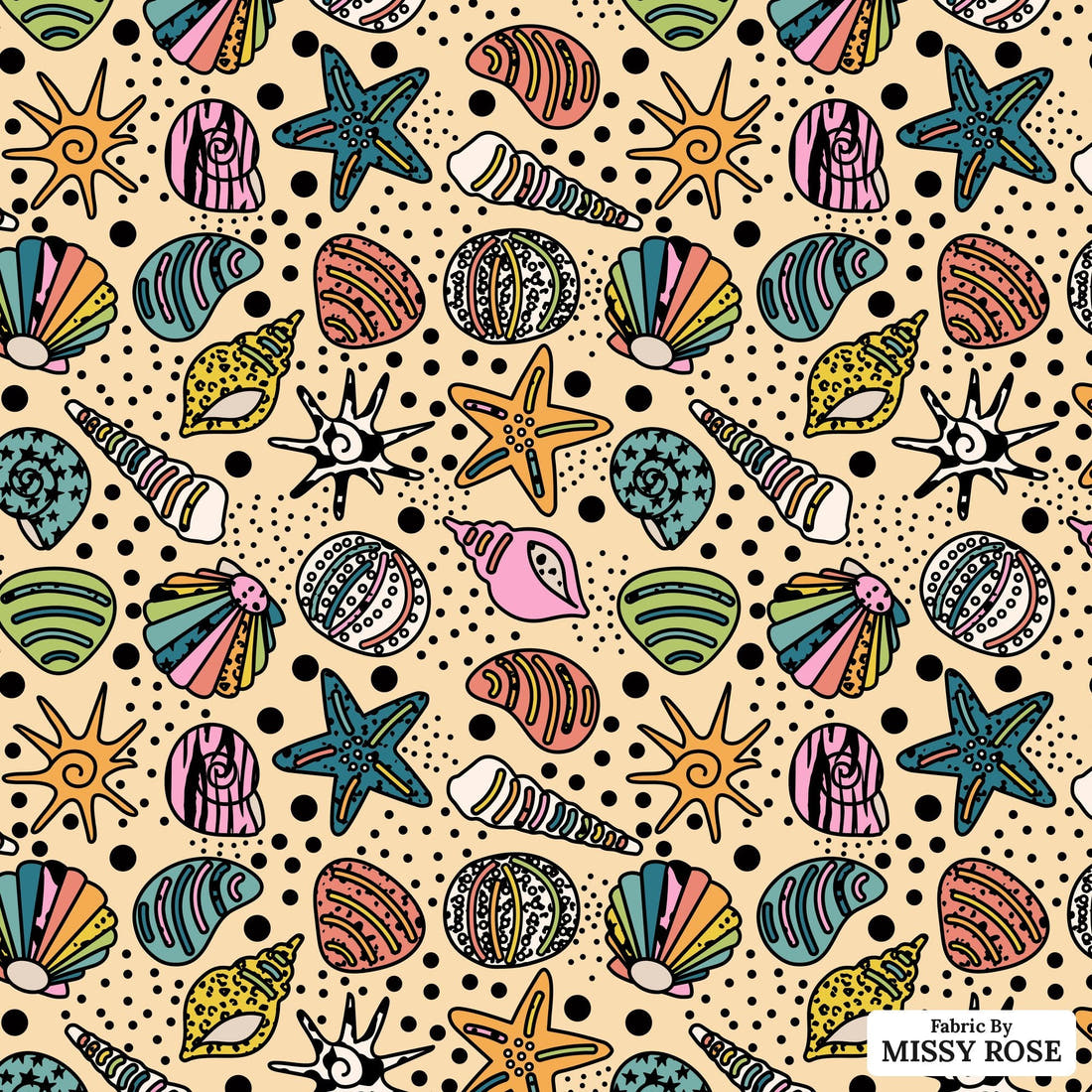 Studio Saturate Fabric 94 - flat view of the print, zoom in for detail | Fabric by Missy Rose