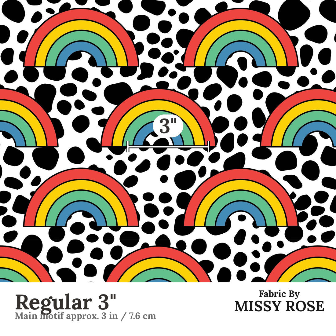 Studio Saturate Fabric 95 Regular 3 inch print scale guide | Fabric by Missy Rose