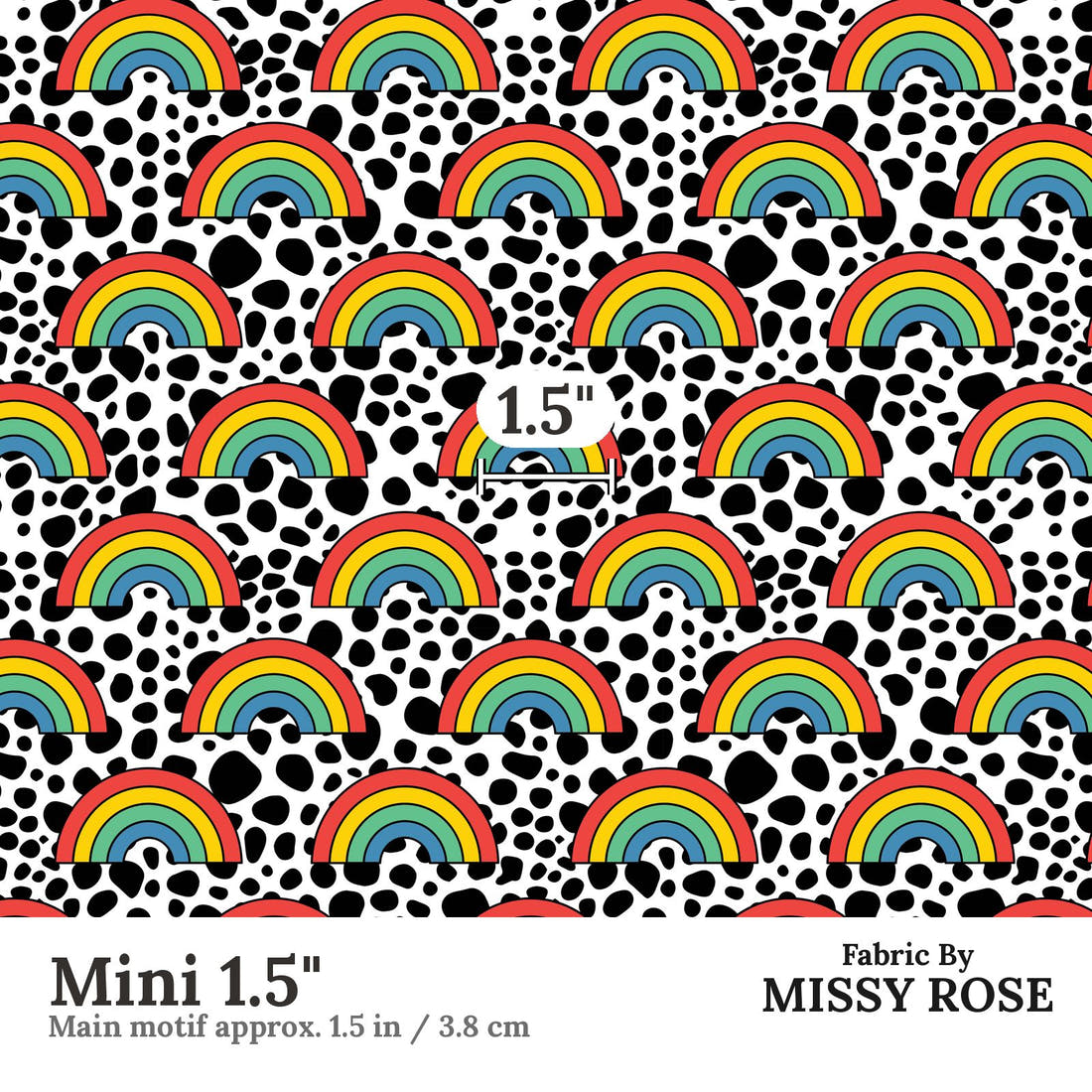 Studio Saturate Fabric 95 Mini 1.5 inch print scale guide | Fabric by Missy Rose