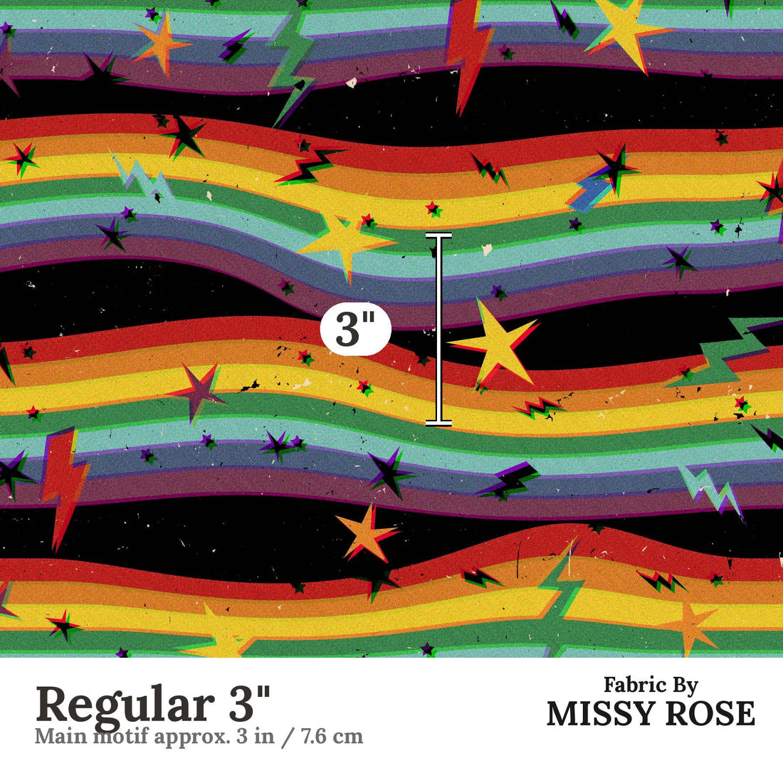 Studio Saturate Fabric 96 Regular 3 inch print scale guide | Fabric by Missy Rose