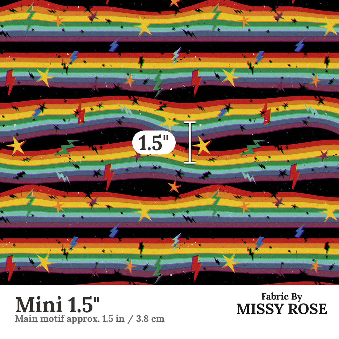 Studio Saturate Fabric 96 Mini 1.5 inch print scale guide | Fabric by Missy Rose
