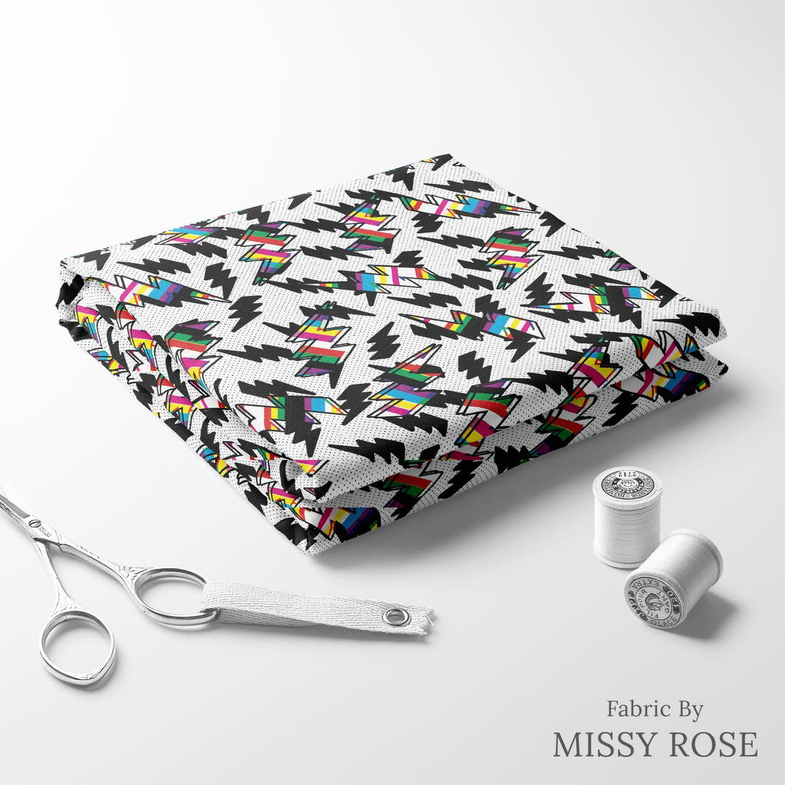 Studio Saturate Fabric 97 folded fabric stack with matching thread - pre-order fabric Australia | Fabric by Missy Rose