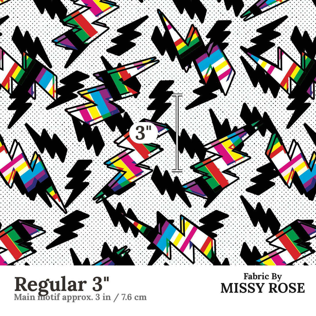 Studio Saturate Fabric 97 Regular 3 inch print scale guide | Fabric by Missy Rose