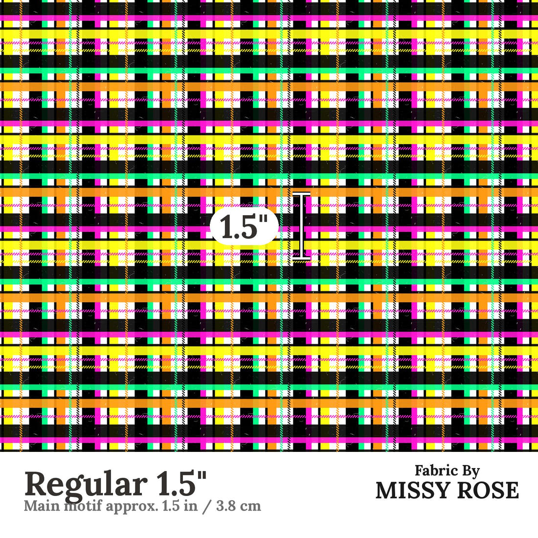 Studio Saturate Fabric 101 Regular 1.5 inch print scale guide | Fabric by Missy Rose