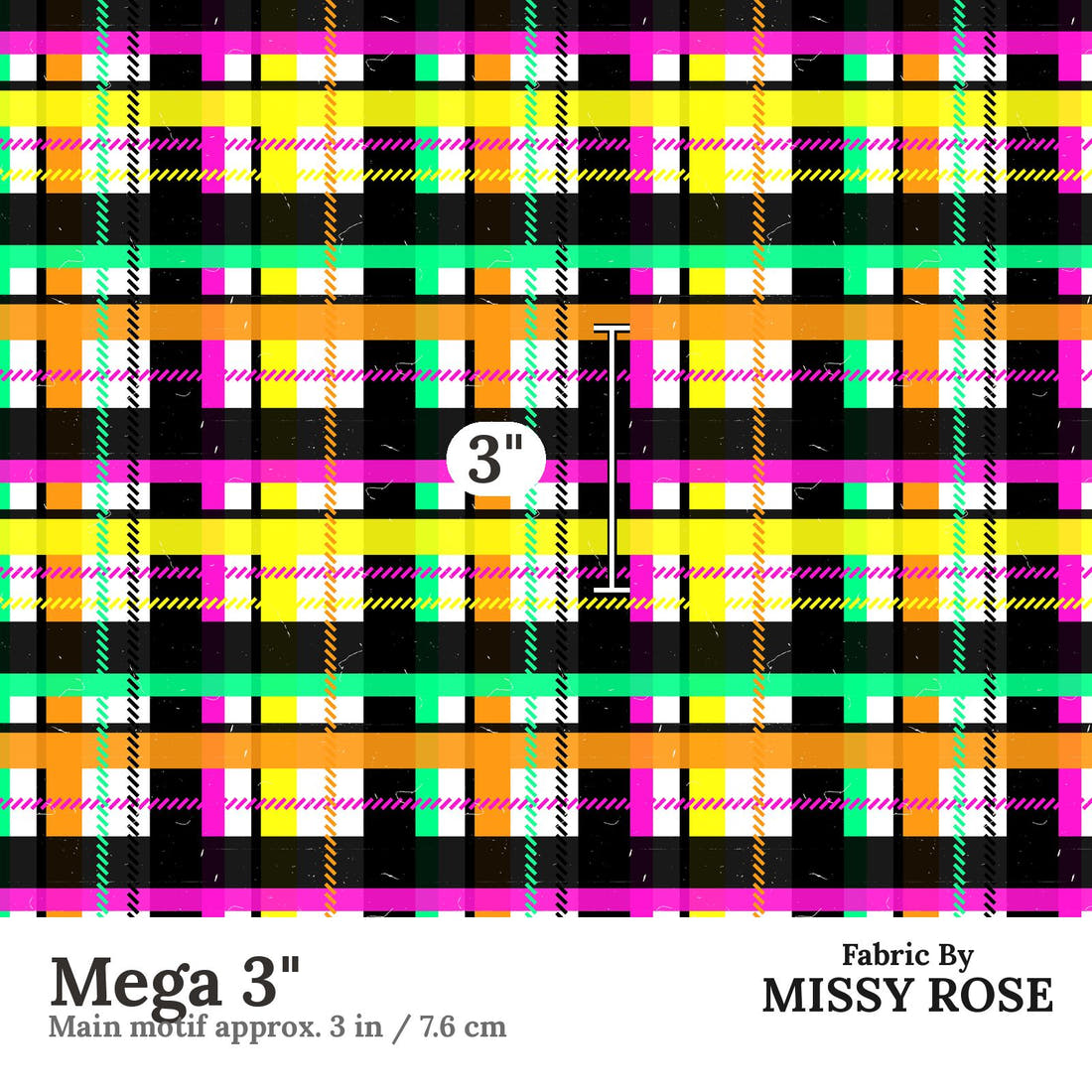 Studio Saturate Fabric 101 Mega 3 inch print scale guide | Fabric by Missy Rose