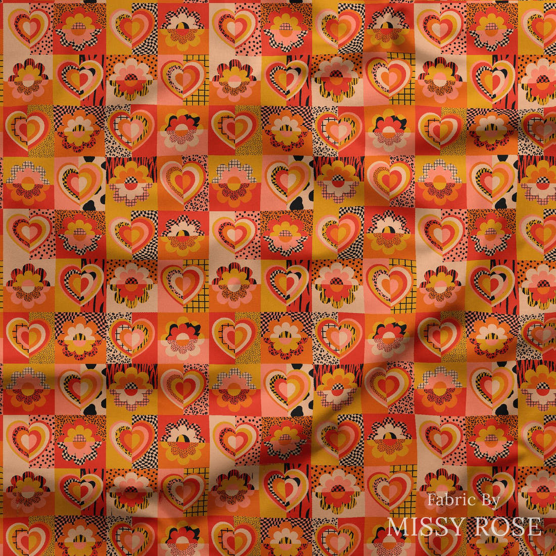 Studio Saturate Fabric 102 draped fabric mockup - custom printed fabric by the metre | Fabric by Missy Rose