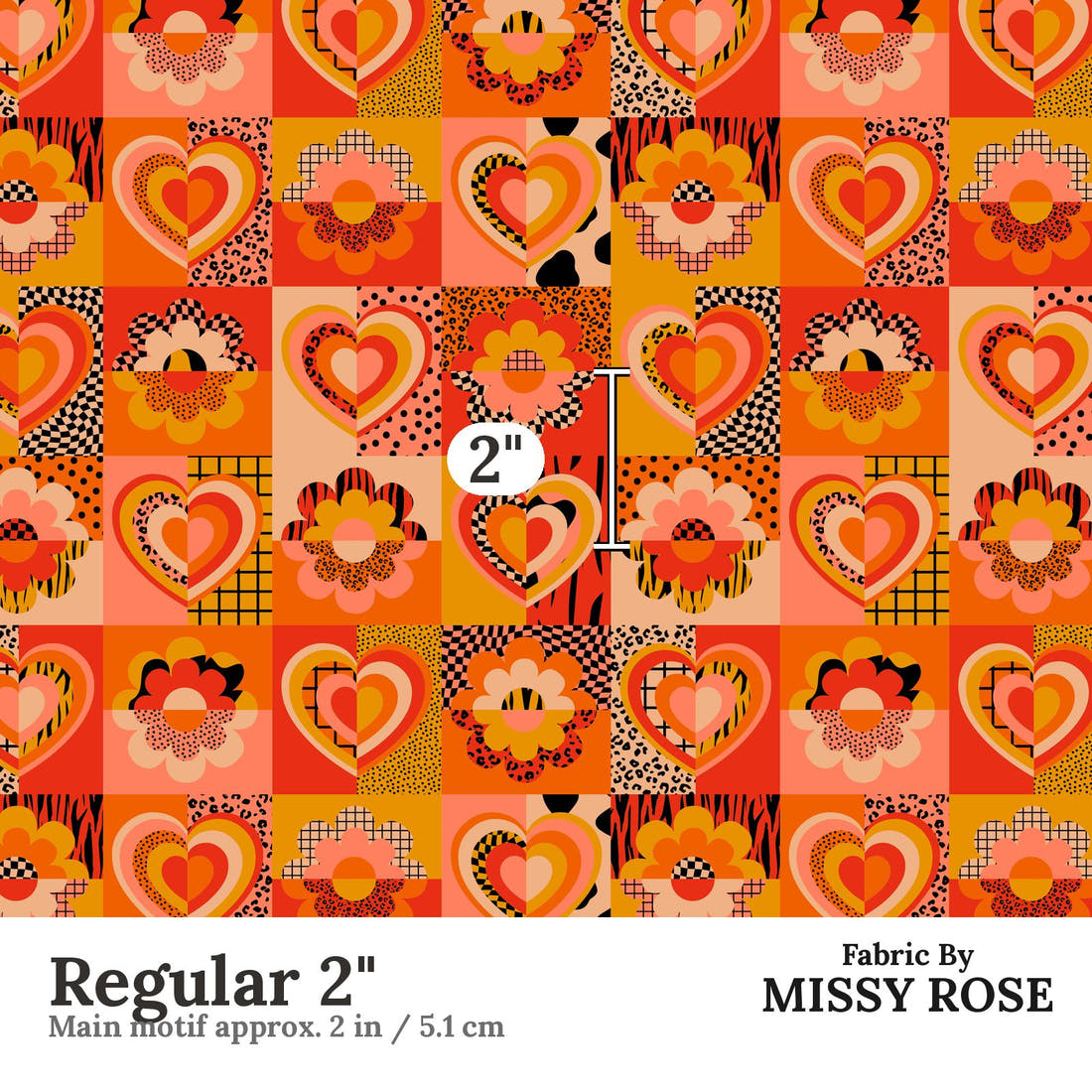Studio Saturate Fabric 102 Regular 2 inch print scale guide | Fabric by Missy Rose