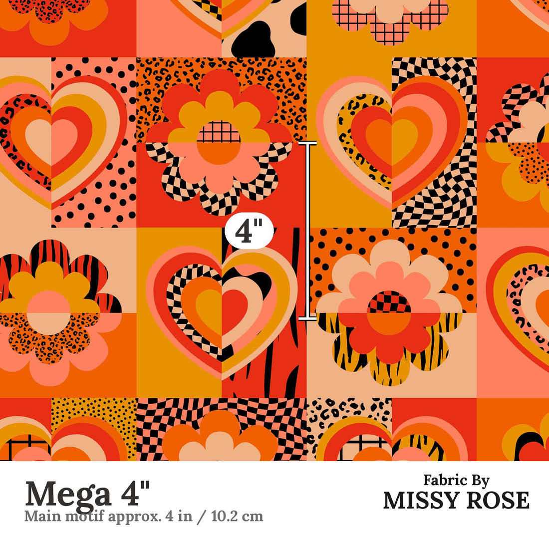 Studio Saturate Fabric 102 Mega 4 inch print scale guide | Fabric by Missy Rose