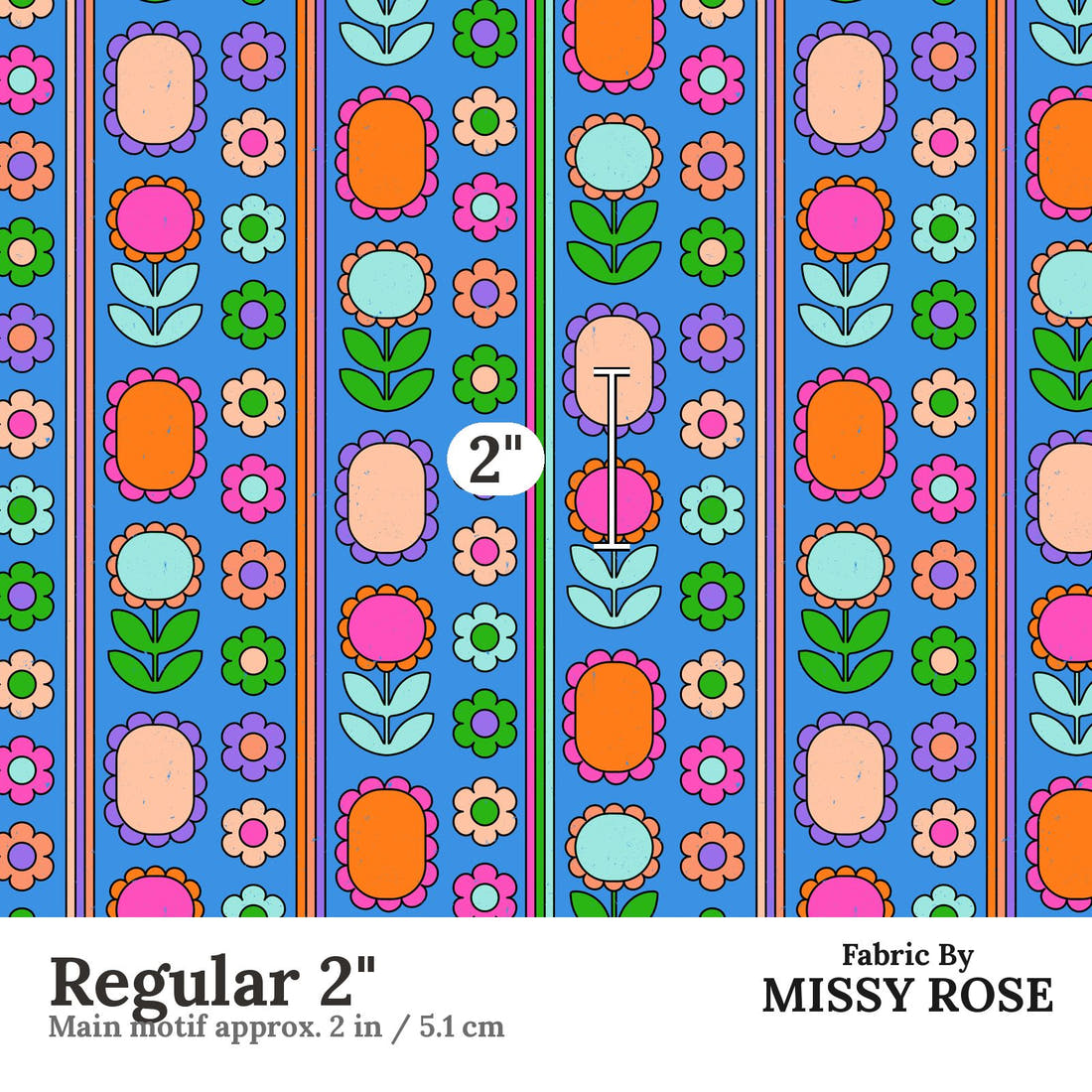 Studio Saturate Fabric 103 Regular 2 inch print scale guide | Fabric by Missy Rose