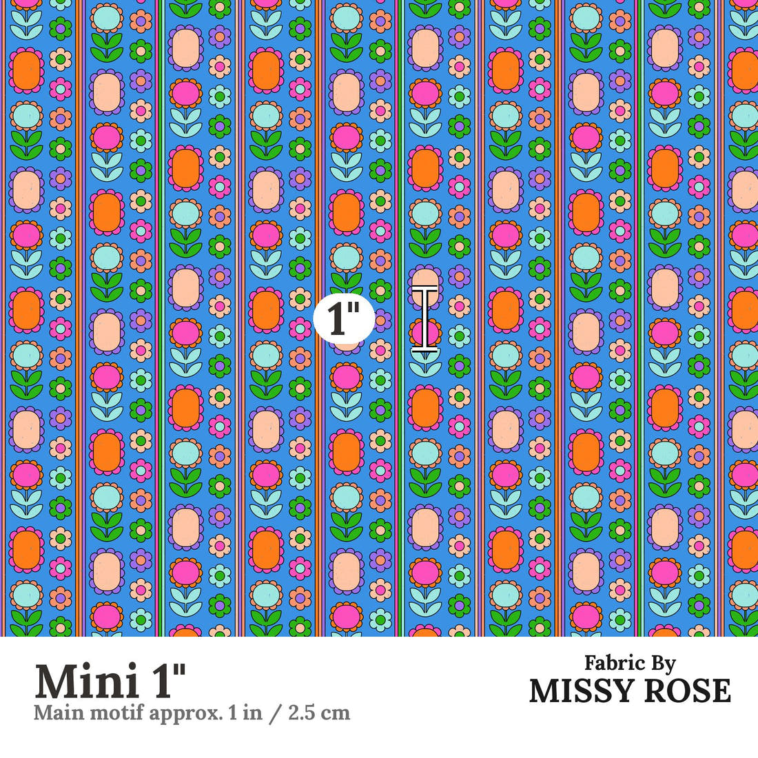Studio Saturate Fabric 103 Mini 1 inch print scale guide | Fabric by Missy Rose