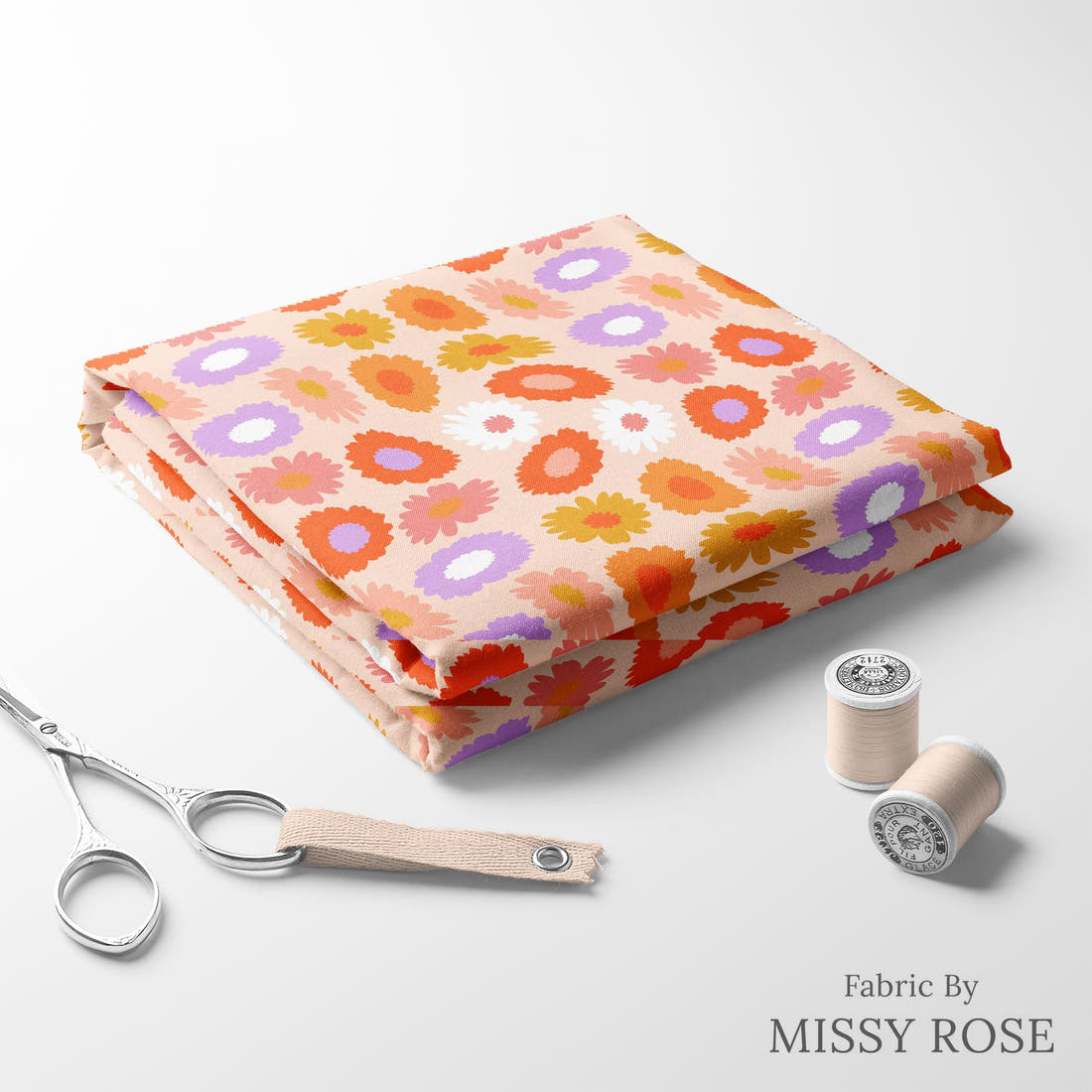 Studio Saturate Fabric 104 folded fabric stack with matching thread - pre-order fabric Australia | Fabric by Missy Rose