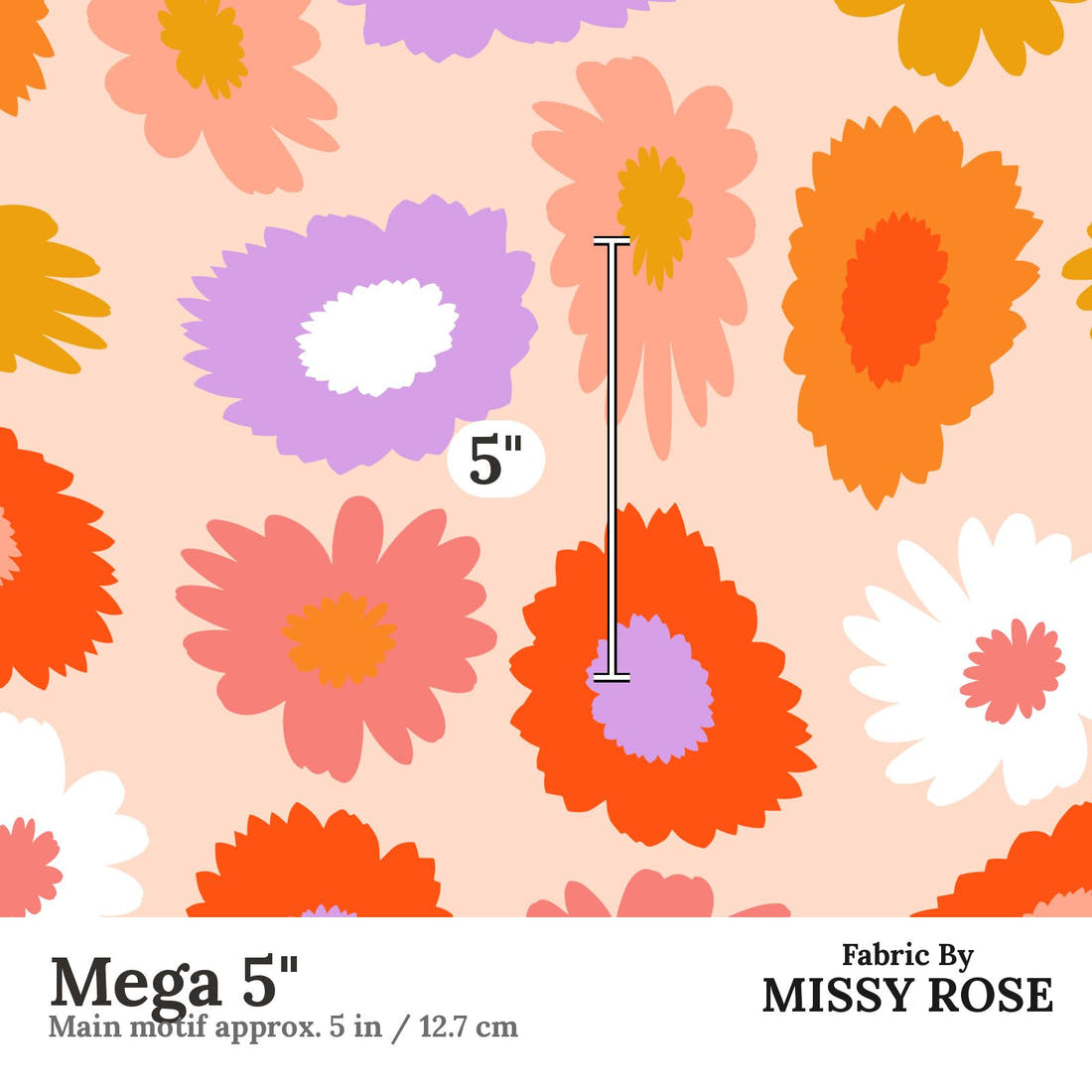 Studio Saturate Fabric 104 Mega 5 inch print scale guide | Fabric by Missy Rose